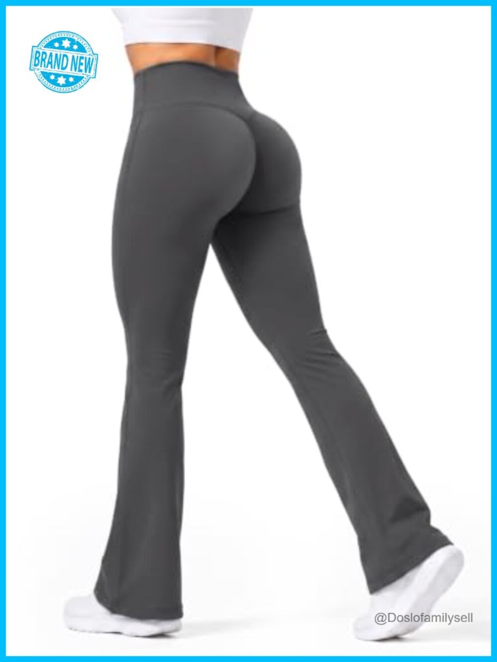 No Front Seam Butt Lifting Mini Flare Leggings High Rise Yoga Pants